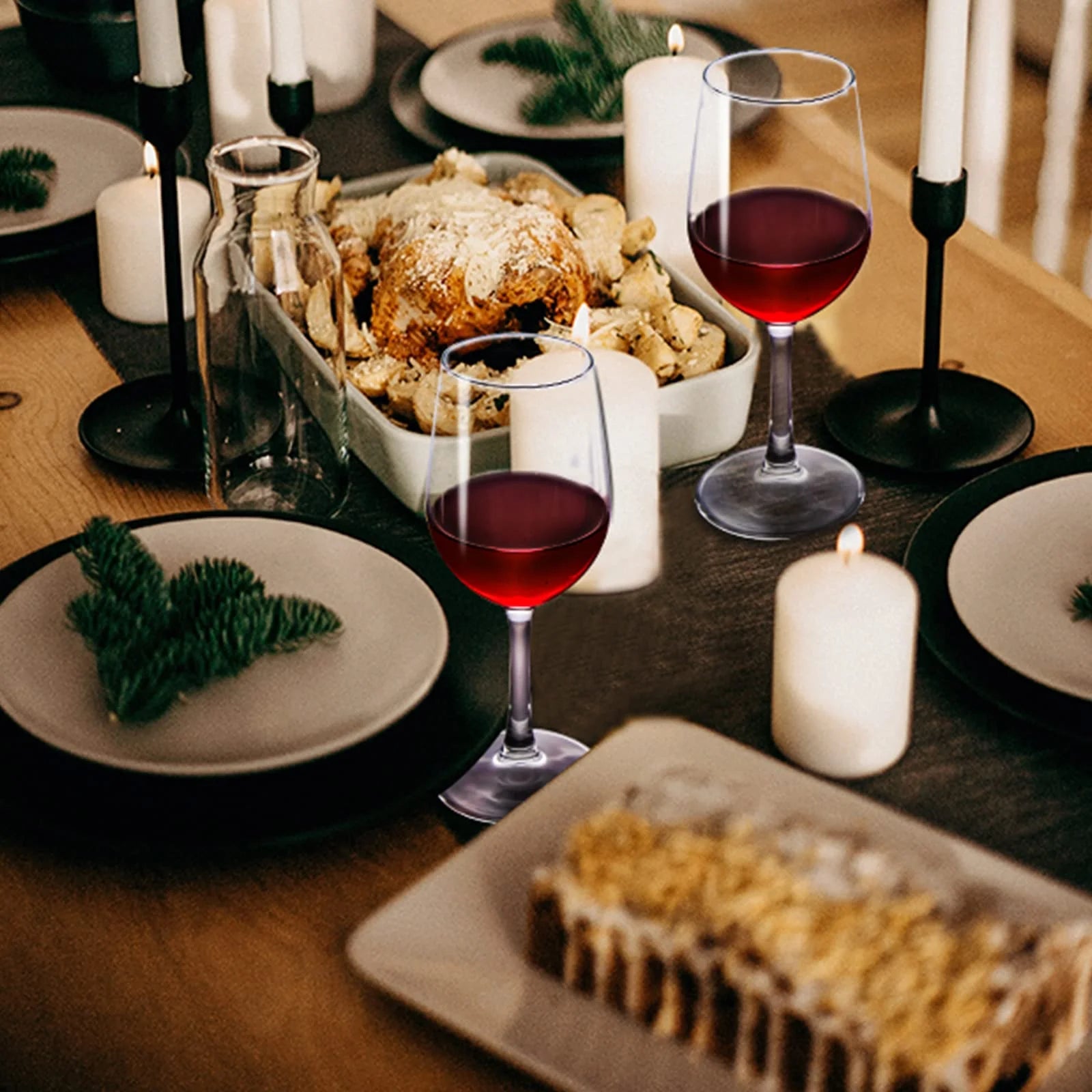 Wine Glasses, 10Oz Clear Stemmed, Red & White Wine, Set of 2 Perfect Gift