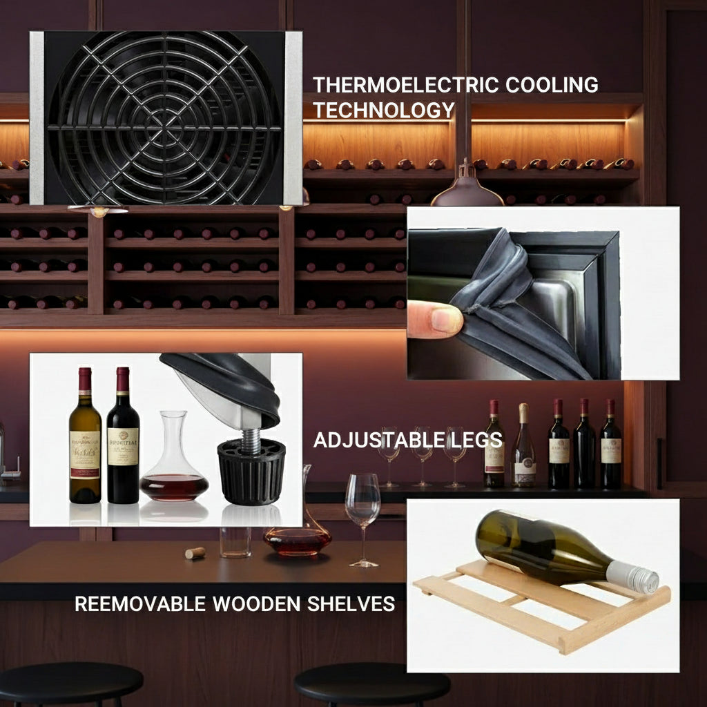 Freistehender Weinkühlschrank für 12 Flaschen