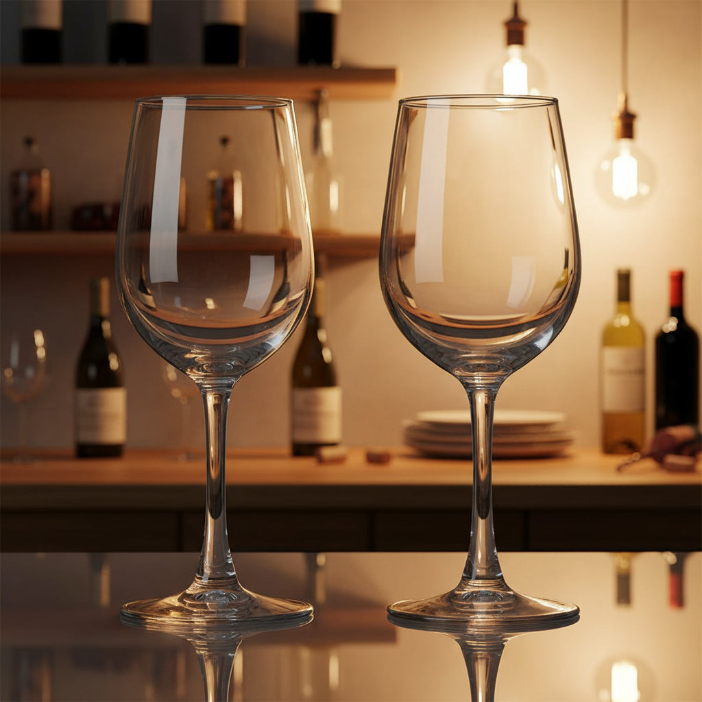 Wine Glasses, 10Oz Clear Stemmed, Red & White Wine, Set of 2 Perfect Gift